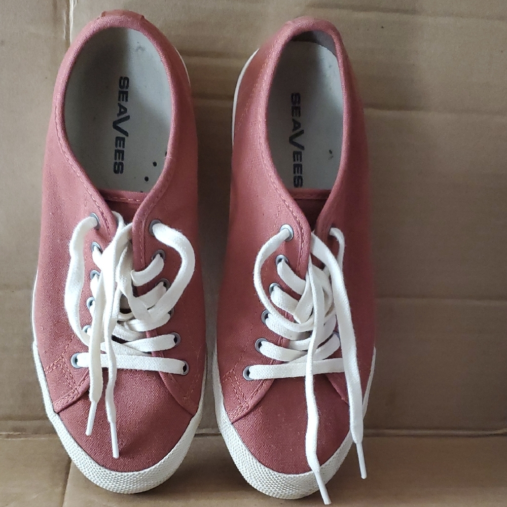 SeaVees Coral Canvas Sneakers Woman Shoes.
